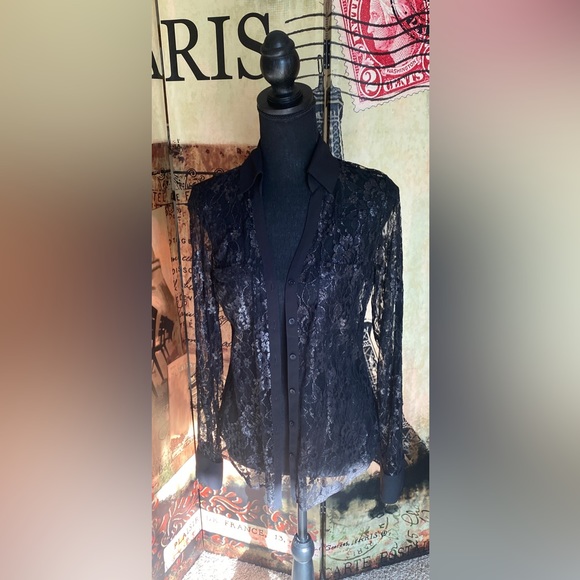 Express Black Lace Blouse, Size XS - Picture 1 of 4